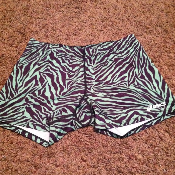 Green zebra workout shorts