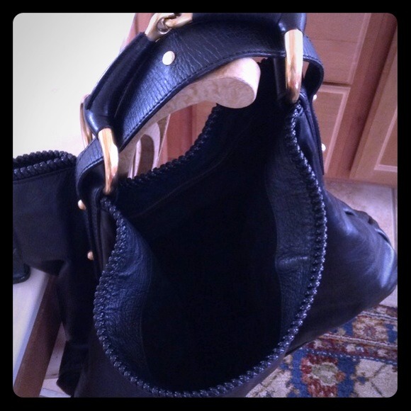 Authentic Gucci XL Black Horsebit hobo