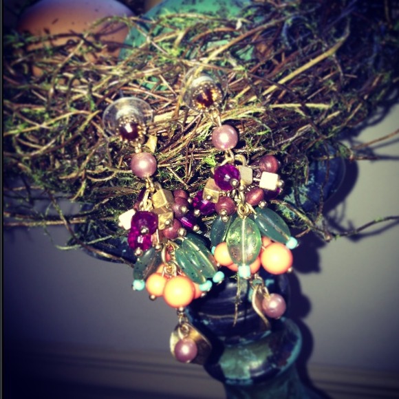 Bright Dangly Post Earrings