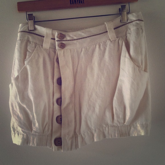 BCBG linen white skirt.