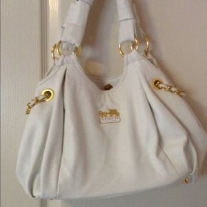 white coach handbag