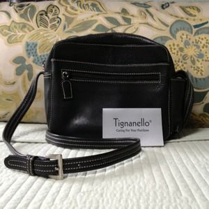 Black Leather Camera-case style bag