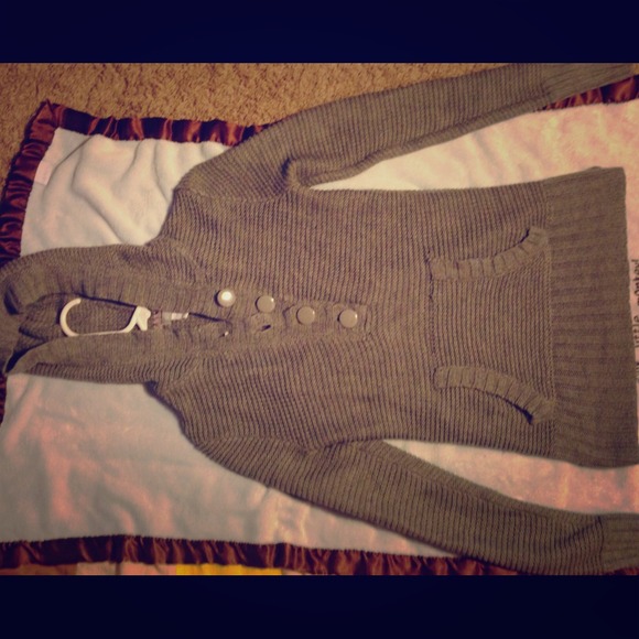 Gray hooded sweater