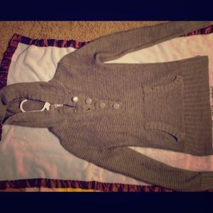 Gray hooded sweater