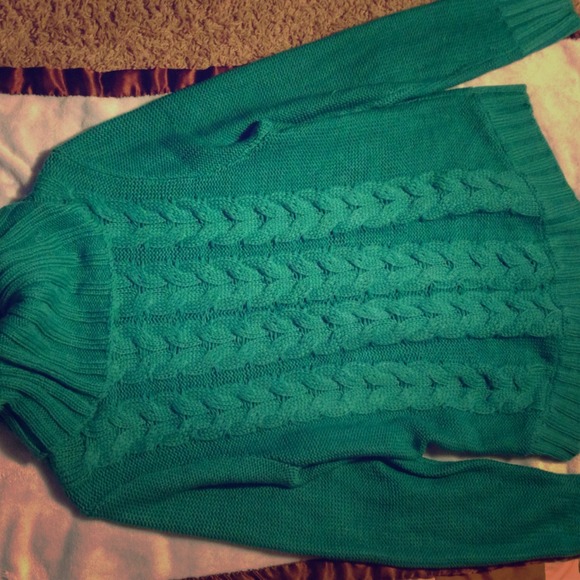 Teal turtleneck sweater