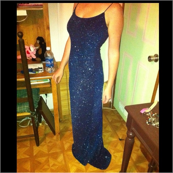 Navy blue evening gown