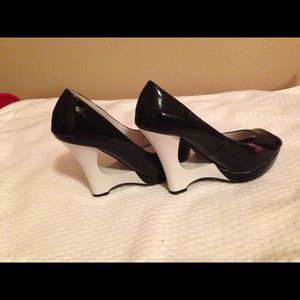 Black and white heels