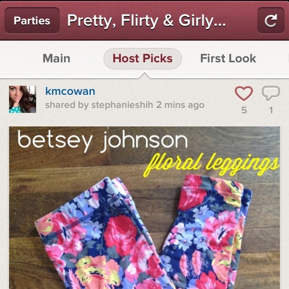 SOLD! 💜💙💚 Betsey Johnson Floral Leggings NWOT - Picture 4 of 4