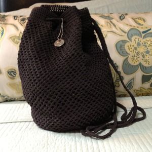 OFF HOLD❗Chocolate Brown Macramé Hobo Bag