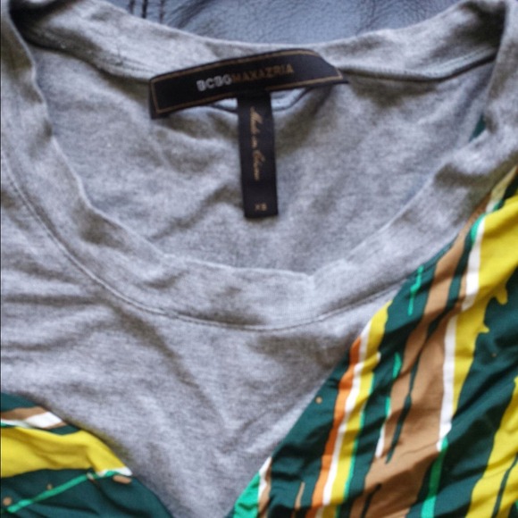 BCBGMAXAZRIA Gray & Bright Abstract Print Dress - Picture 4 of 4