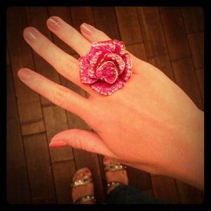 Pink rhinestone ring!