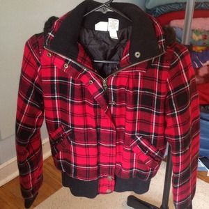NWOT Red Plaid Jacket