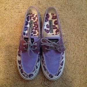 SPERRY purple leopard print sneakers