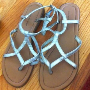Sandals with silver straps