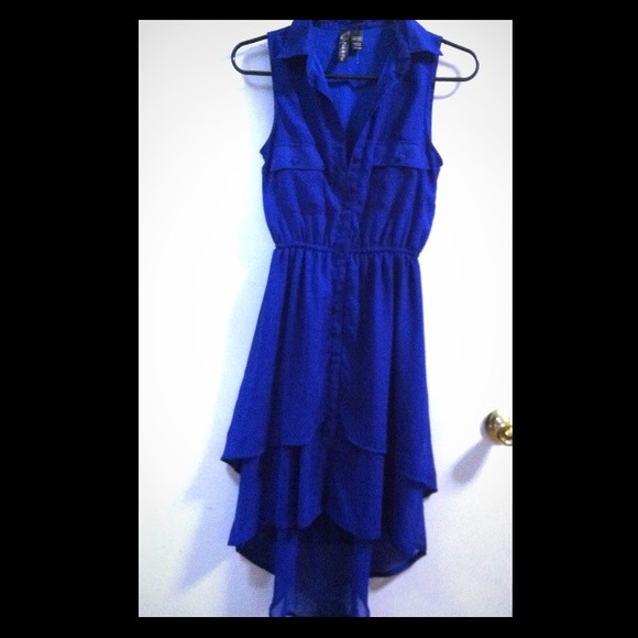 🚫Sold🚫Blue High and low bottom down dress.