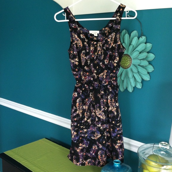 Black colorful patterned cocktail dress