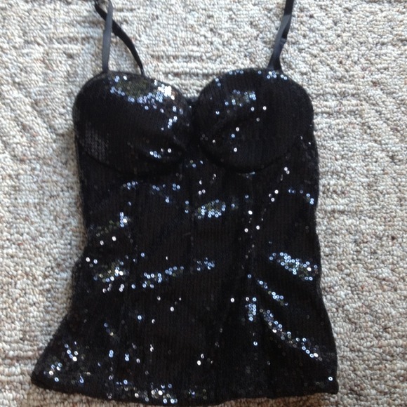 Black sequin top