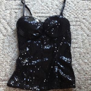 Black sequin top