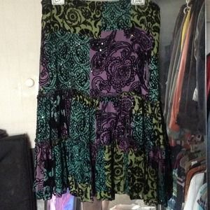 Muse Velvet Flocked Skirt - size 12