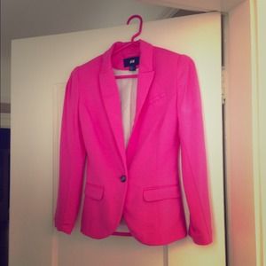 A hot pink blazer with button front!