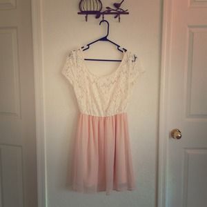Adorable peach and lace dress