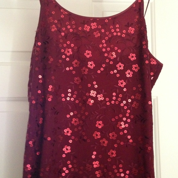 A.C. Camarlinghi maroon sequin dress sz 42 (US 6) - Picture 2 of 4