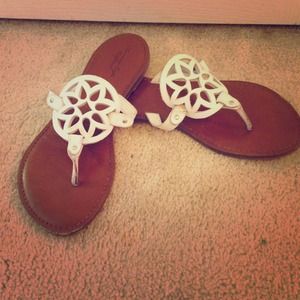 White medallion American Eagle sandals!