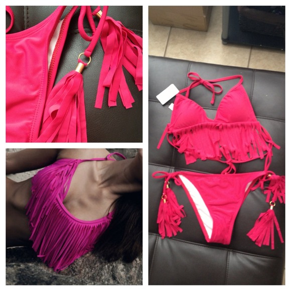 Pink Fringe Bikini