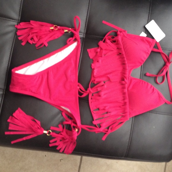 Pink Fringe Bikini - Picture 2 of 4