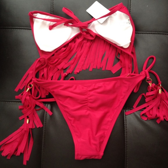 Pink Fringe Bikini - Picture 3 of 4