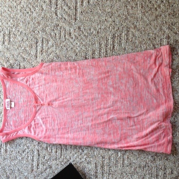 Pink see thru cute button up tank