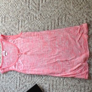Pink see thru cute button up tank