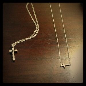 Silver necklaces.