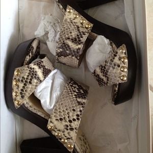 BRAND NEW Jimmy Choo Snake Print Platform Sandals