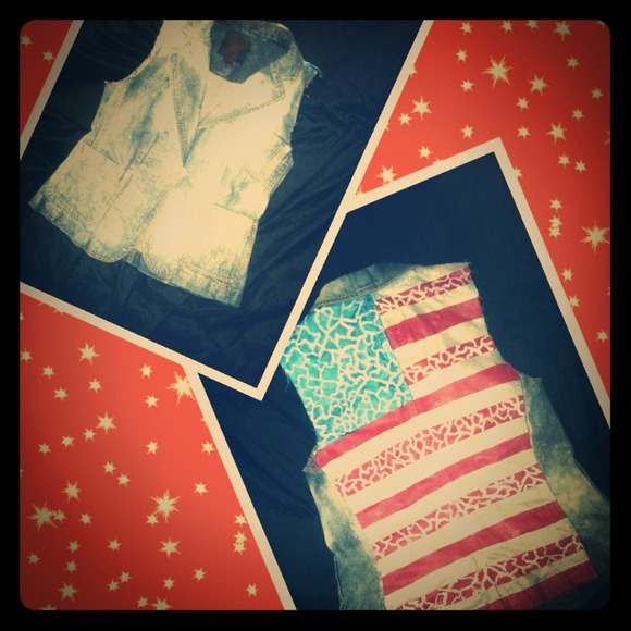 Jean vest hand painted