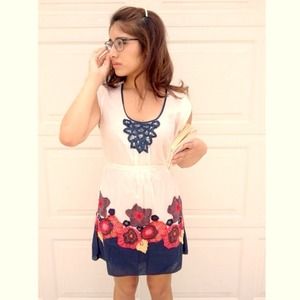 Off-White Modcloth Dress w/ flowers