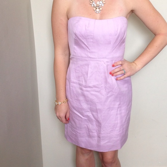J Crew lavender strapless dress - Picture 1 of 4