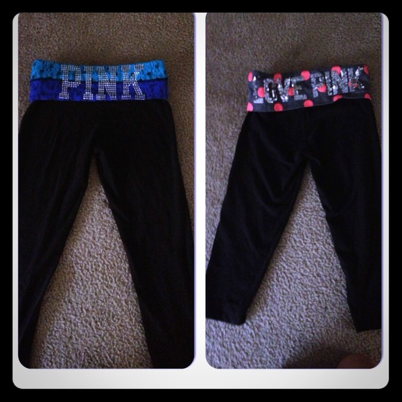 2 pairs of pink yoga pants