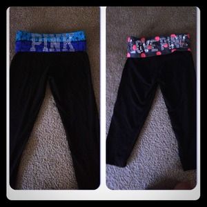 2 pairs of pink yoga pants