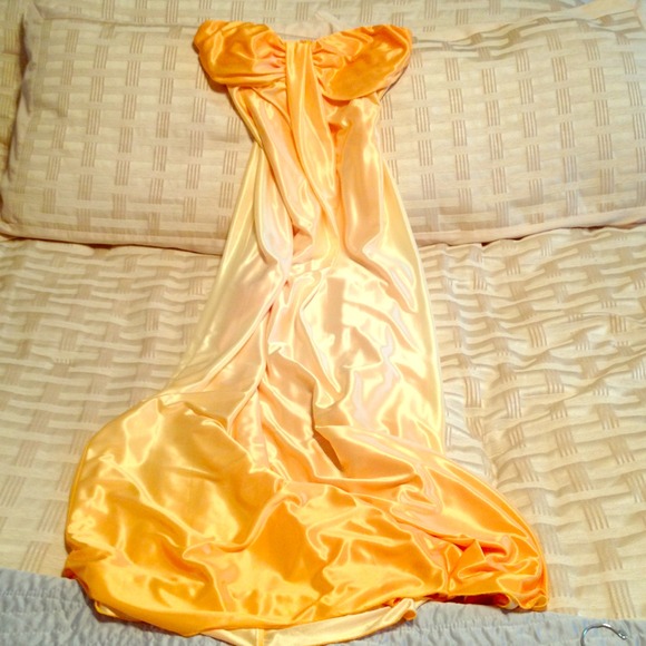 Yellow/orange ombré, long formal dress.