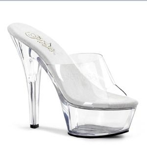 Clear 6" Heels with 1 3/4" platform.