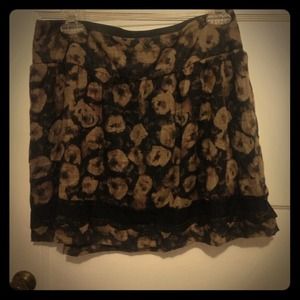 Brown/black floral skirt
