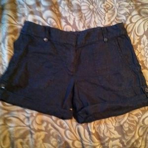J Crew black linen shorts
