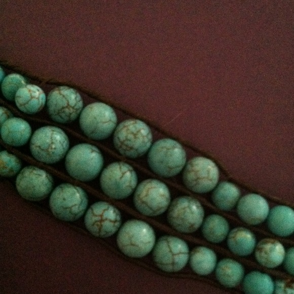 Turquoise & Leather Bracelet/ SOLD in BUNDLE!!!! - Picture 2 of 3