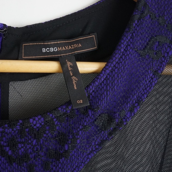 BCBG MAXAZRIA Purple Sheer Dress - Picture 2 of 8