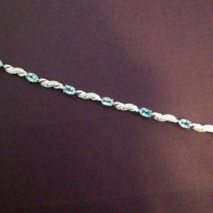 Aquamarine & Sterling Silver Bracelet