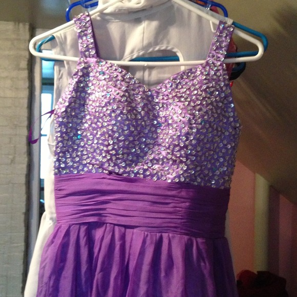 *SALE* Purple sequin long prom/ pageant gown - Picture 3 of 4