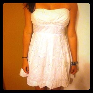 White strapless dress from Dillard's!