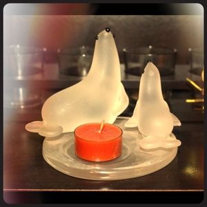 HOME DECOR 🎉 seal family tealight candle holder