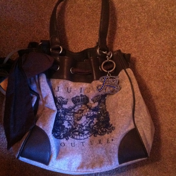 REDUCED Grey Velour Juicy Couture Bag